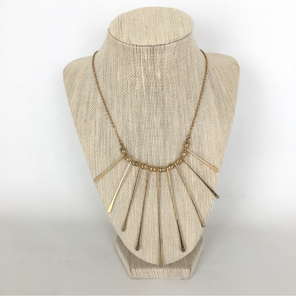 Vintage Sarah Coventry Signed Necklace Gold Tone Spikes And Chain Link Retro - Picture 1 of 8